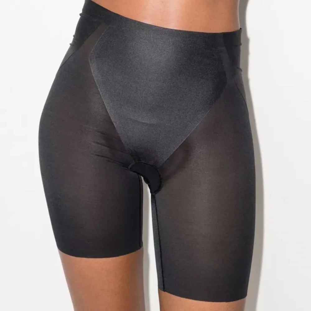 SPANX Haute High Rise Contour Mid Thigh Bike Shorts Very Black XS